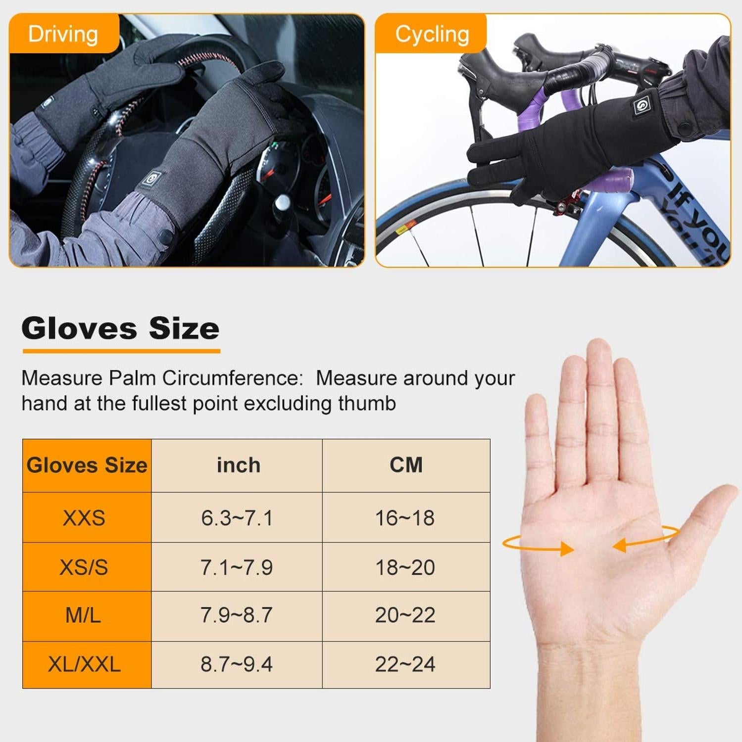 Liner Heated Gloves Winter Warm Skiing Gloves Outdoor Sports Motorcycling Riding Skiing