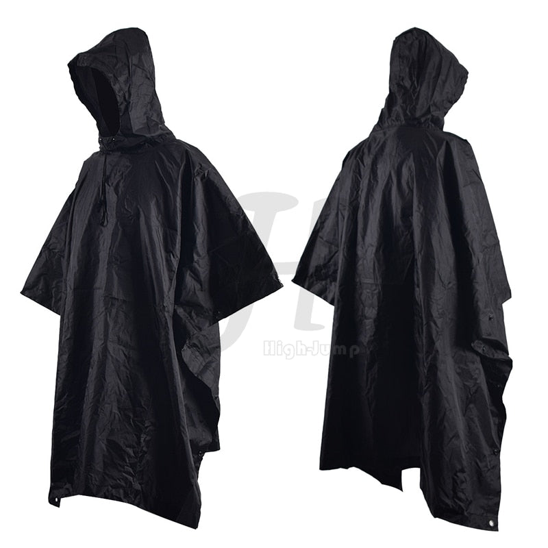 Outdoor Hooded Breathable Rainwear Camo Poncho Army Tactical Raincoat Camping