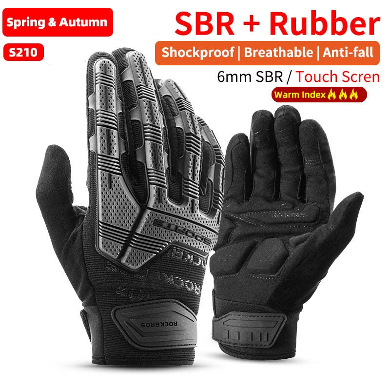 ROCKBROS Cycling Gloves Autumn Winter Windproof SBR Touch Screen Bike Gloves