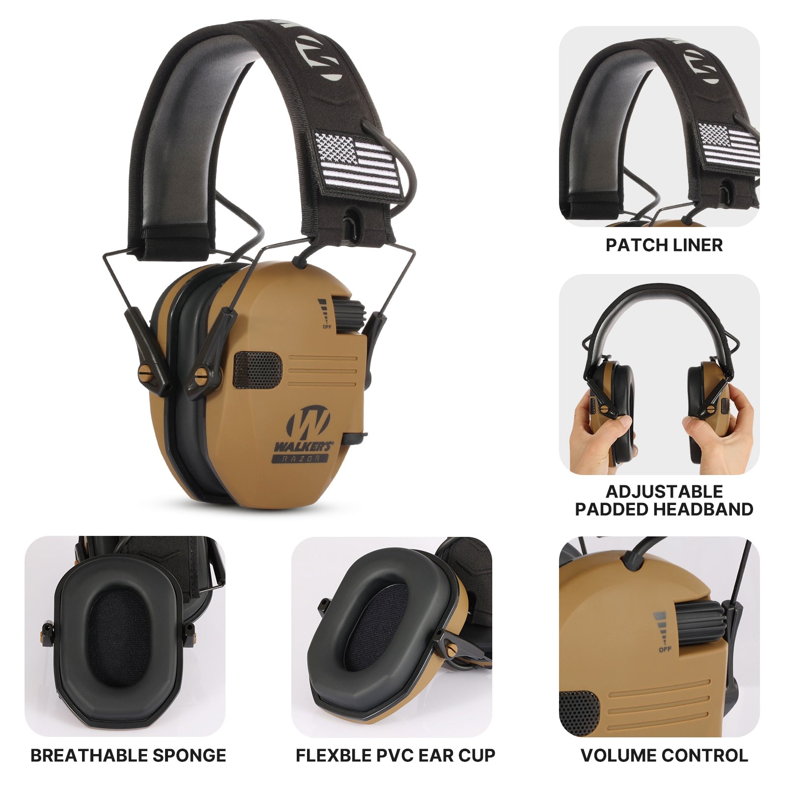 Ear Protection Safety Earmuffs Noise Reduction Slim Shooter Electronic Muffs Hearing