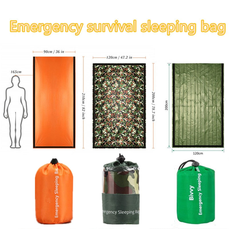 Thermal Emergency Sleeping Bag Bivy Sack - Survival Blanket Bags Camping, Hiking,Waterproof Lightweight