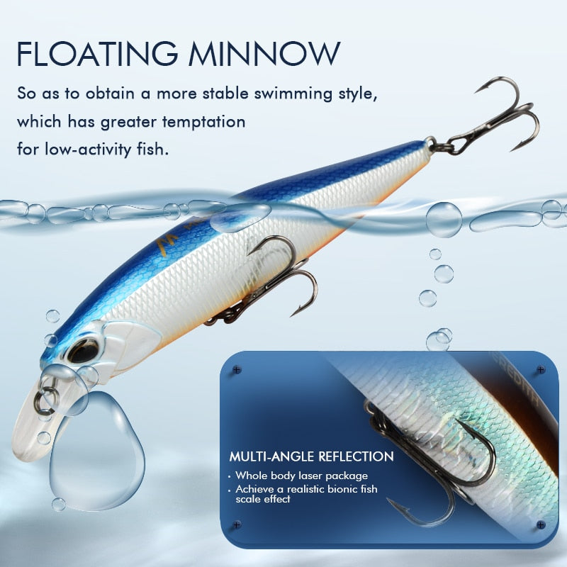 JERK MINNOW 100F 14g  Floating Wobbler Fishing Lure 24Color Minnow Lure Hard Bait