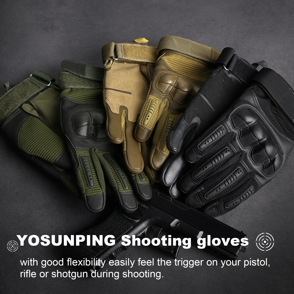 Touch Screen Tactical Gloves PU Leather Army Military Combat Airsoft Sports Cycling Paintball