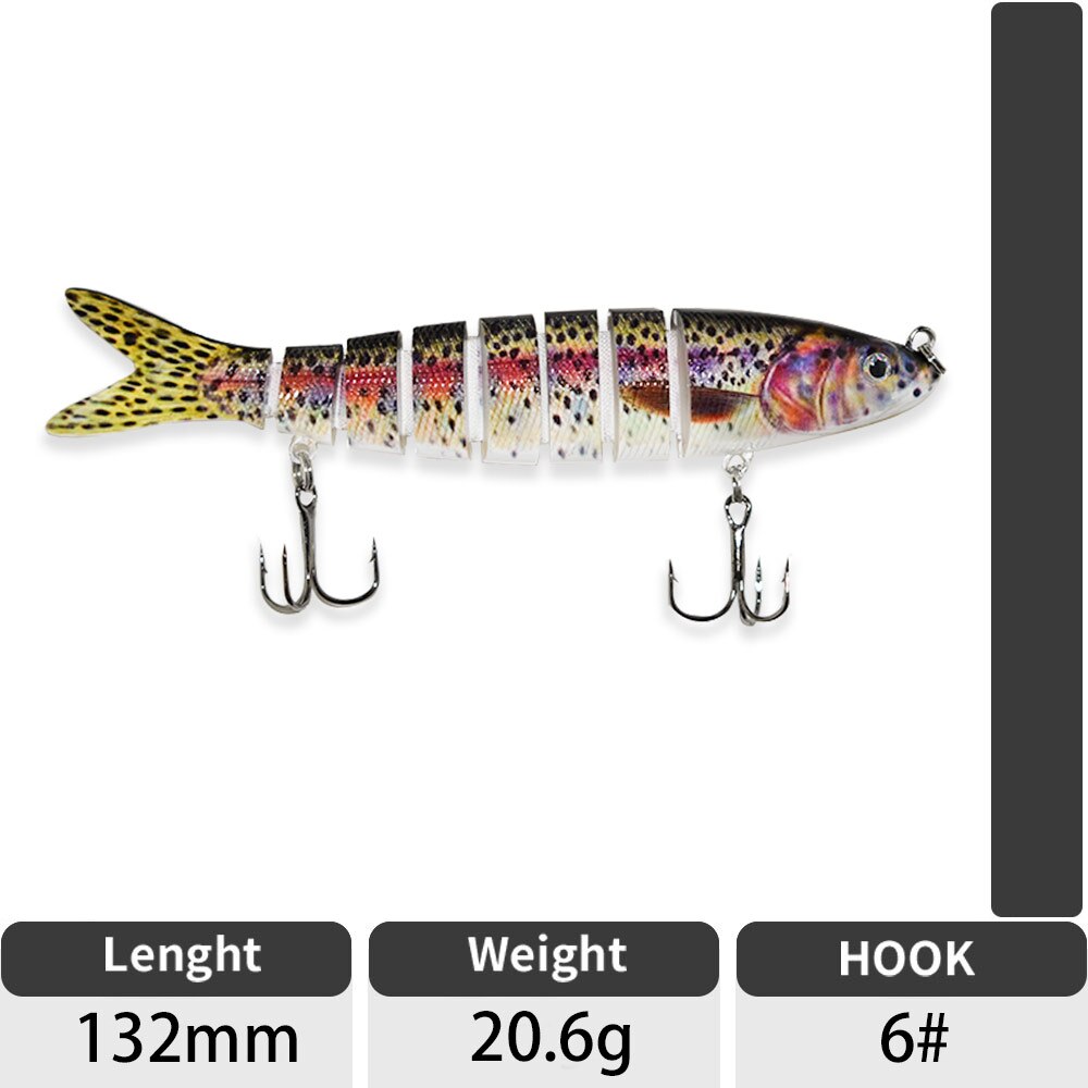 Sinking Wobblers Fishing Lures Jointed Crankbait Swimbait 8 Segment Hard Artificial