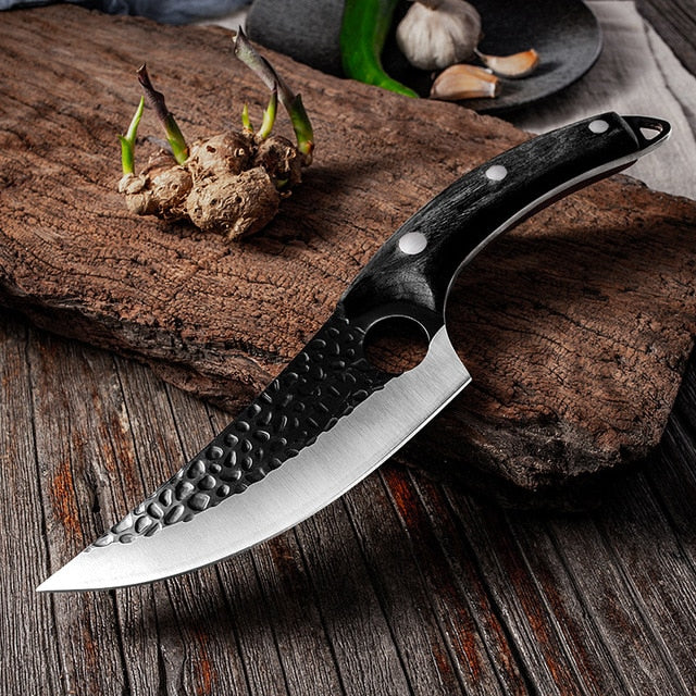 Meat Cleaver Hunting Knife Handmade Forged Boning Knife Serbian Chef Knife Stainless