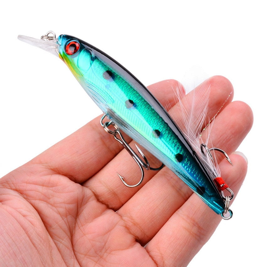 Laser Minnow Fishing Lure 11CM 13G pesca hooks fish wobbler tackle crankbait artificial