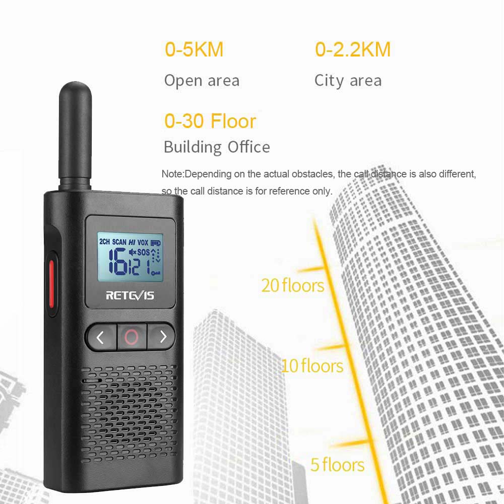 Walkie Talkie Rechargeable 2 pcs included PTT PMR446 Long Range Portable Two-way Radios