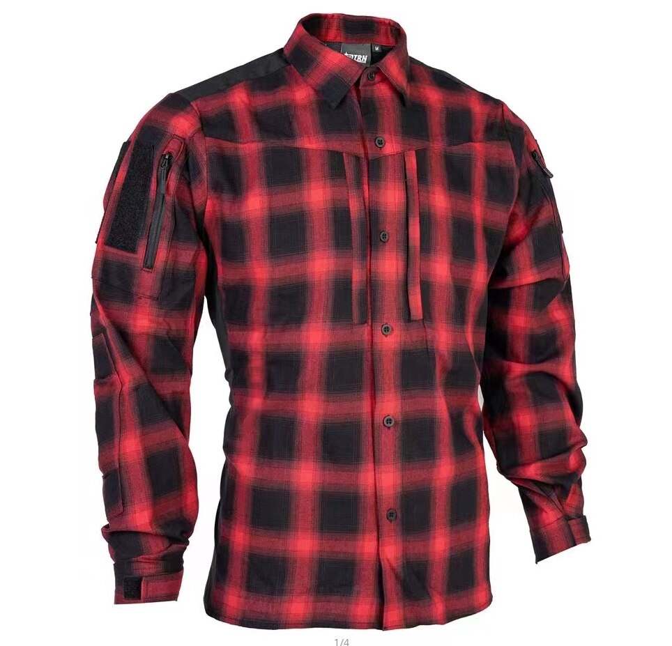 Bacraft TRN Tactical Plaid Shirt Long Sleeve Breathable Tactical Combat Commuting Shirt