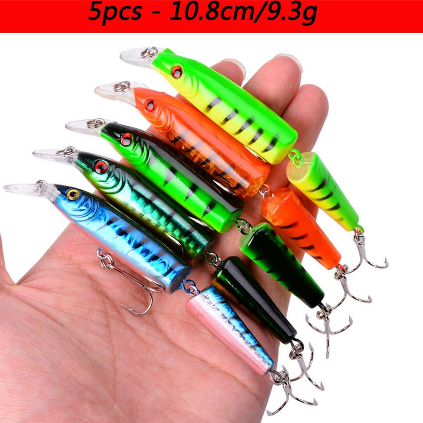 Laser Slow Mixed Minnow Fishing Lure Set Wobbler Crankbait Isca Artificial Hard