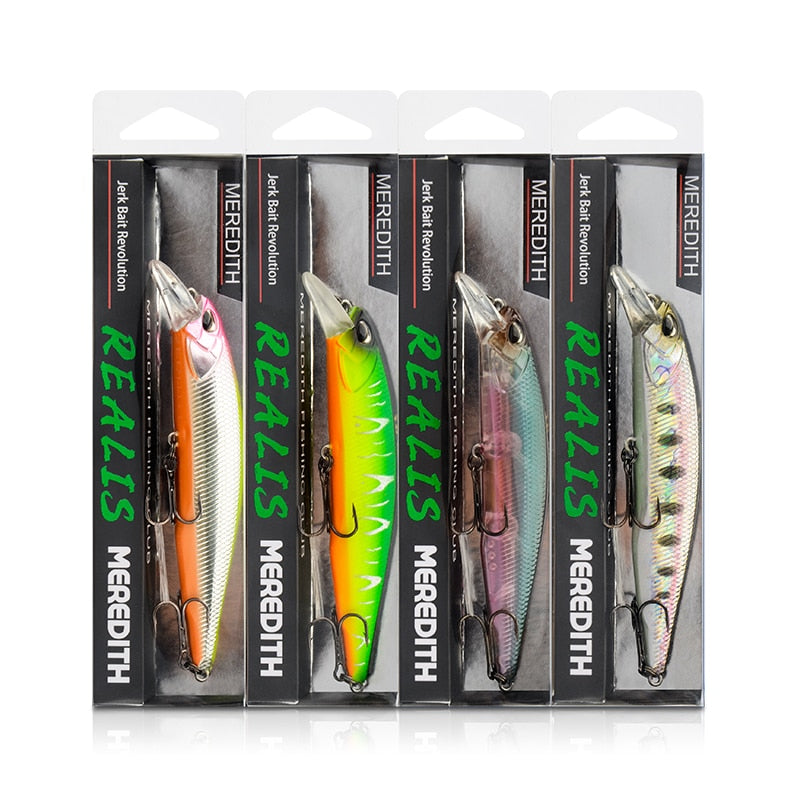 JERK MINNOW 100F 14g  Floating Wobbler Fishing Lure 24Color Minnow Lure Hard Bait