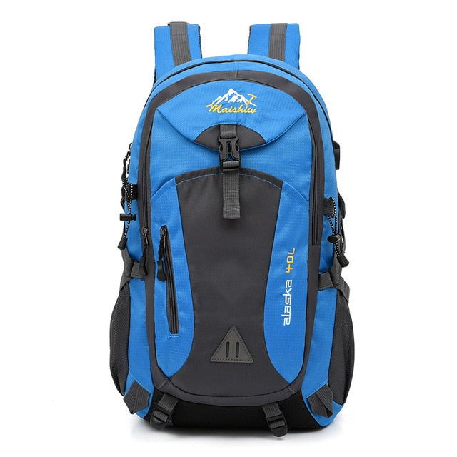 Women&#39;s 40L Waterproof Backpack USB Climbing Travel Bag Men Outdoor Sports