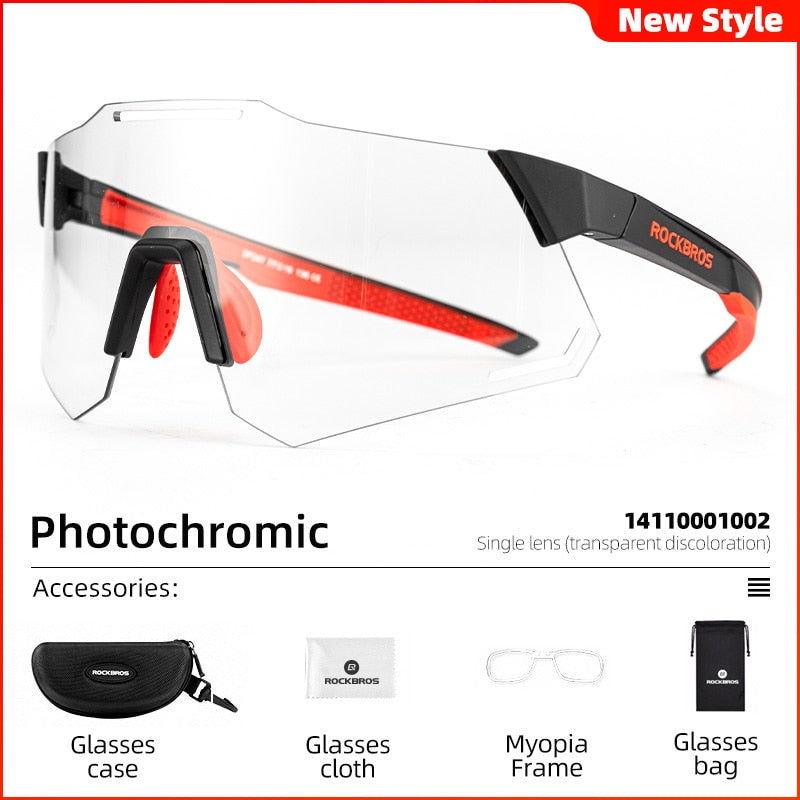 ROCKBROS Photochromic Cycling Glasses Bike Bicycle Glasses Sports Men & Boy