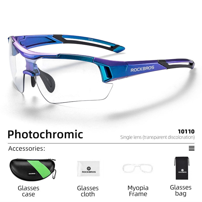 ROCKBROS Photochromic Cycling Glasses Bike Bicycle Glasses Sports Men & Boy