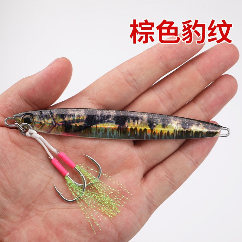 knife jig jigging lure with assist hook slow jig sea bass mackerel tuna boat fishing game