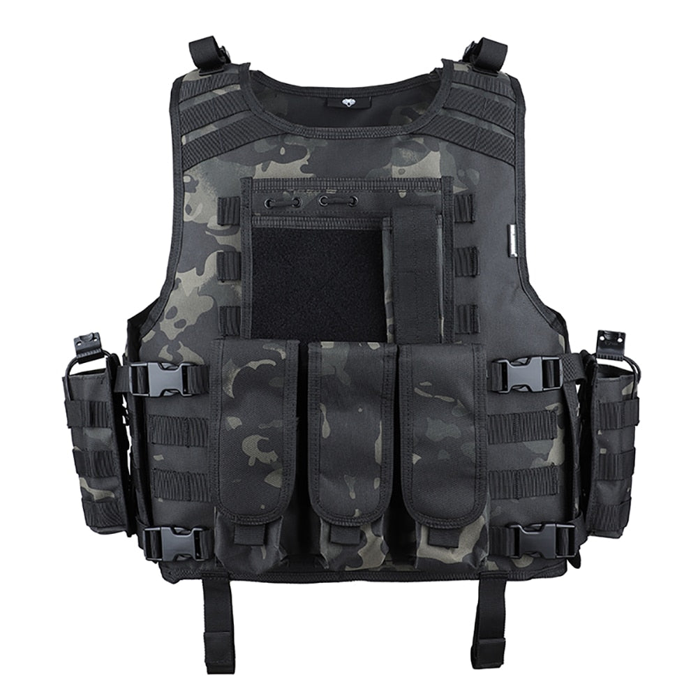 MGFLASHFORCE Molle Airsoft Vest Tactical Vest Plate Carrier Swat Fishing Hunting