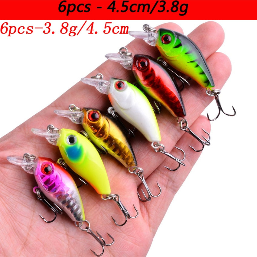 Laser Slow Mixed Minnow Fishing Lure Set Wobbler Crankbait Isca Artificial Hard