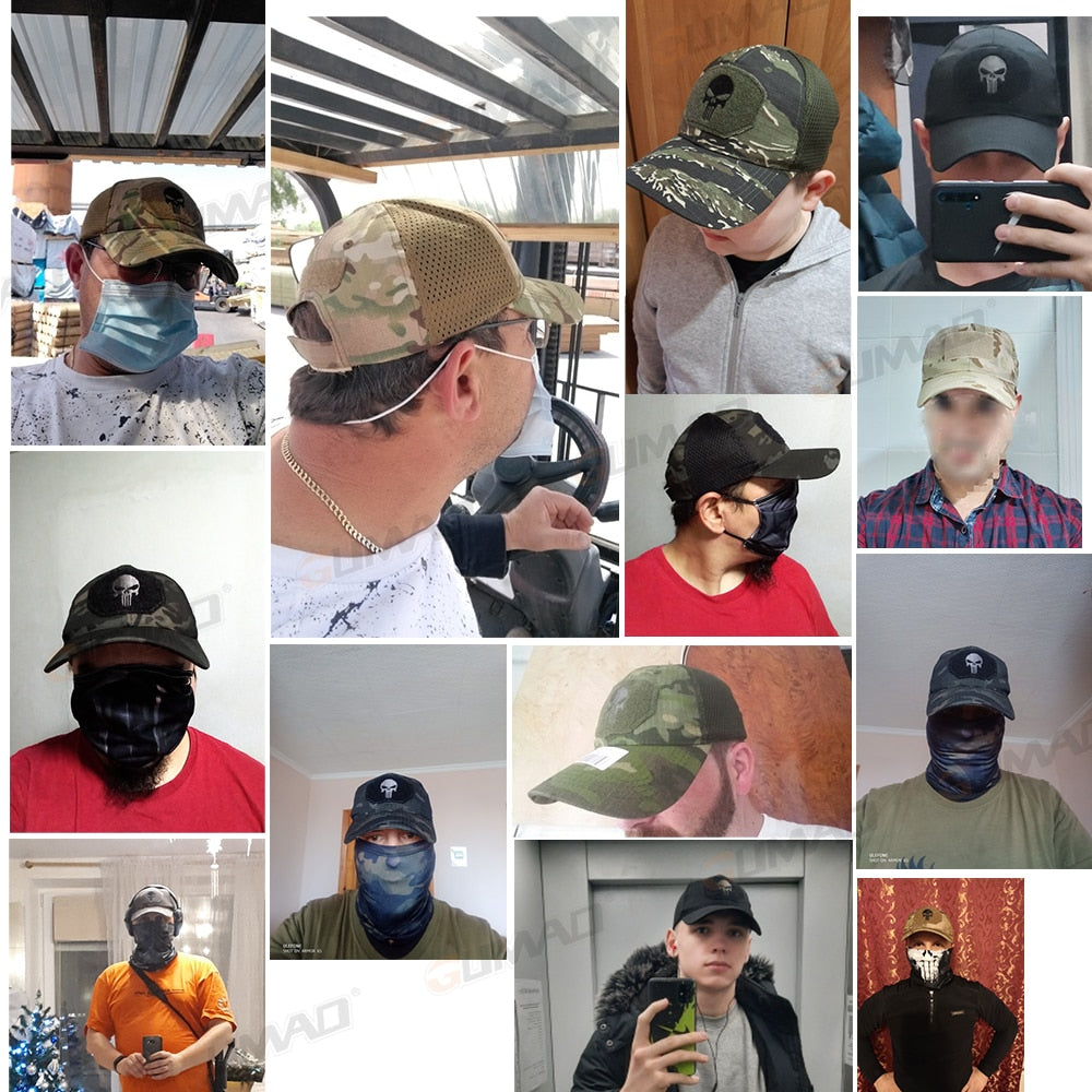 Cap Mesh Tactical Military Army Airsoft Fishing Hunting Hiking Basketball Snapback Hat