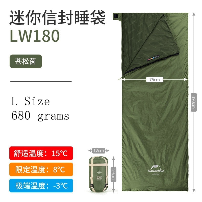 Envelope Sleeping Bag Ultralight Portable Outdoor Camping Hiking