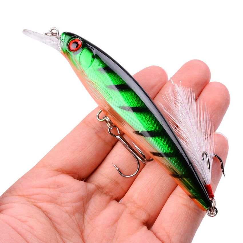 Japani 1PCS Laser Minnow Fishing Lure 11CM 13G pesca hooks fish wobbler tackle crankbait