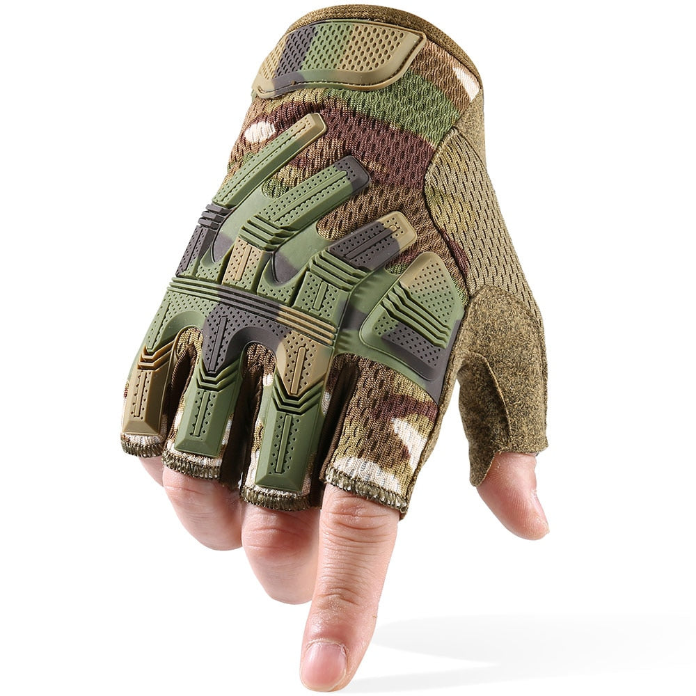 Fingerless Glove Half Finger Gloves Tactical Military Army Mittens SWAT Airsoft Bicycle