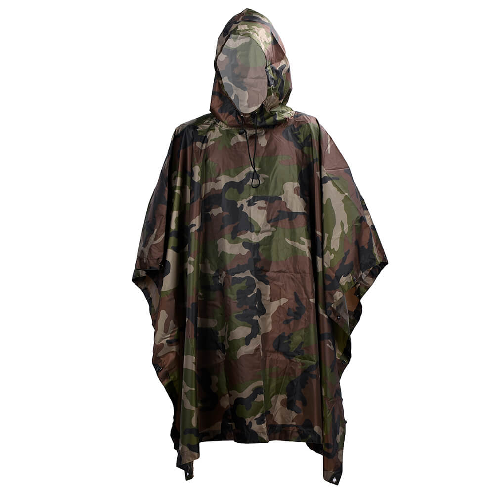 Outdoor Hooded Breathable Rainwear Camo Poncho Army Tactical Raincoat Camping