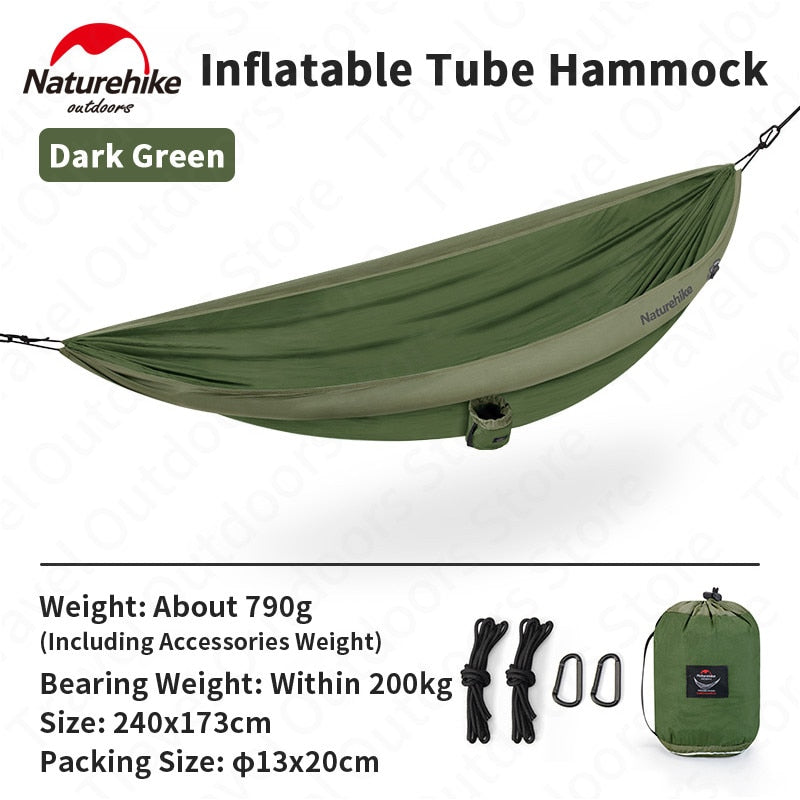 Loiding weight 200KG 2 Person Ultralight Inflatable Camping Hammock Tent 210T Nylon