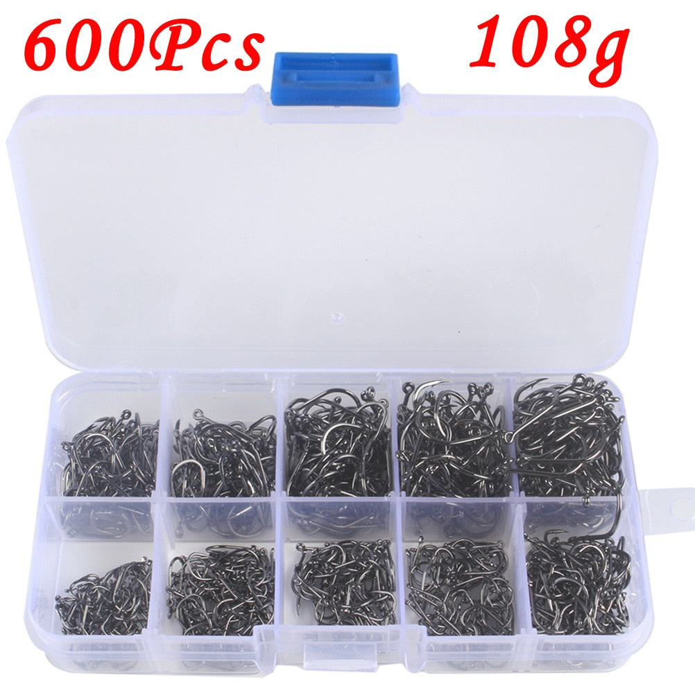 High Carbon Steel Barbed FishHooks for Saltwater Freshwater Fishing Gear fishing accessories