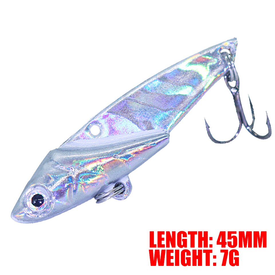 1Pcs Metal VIB FIshing Lure Vibration 3D Eyes Pesca Crank Lures Winter Sinking Hard Bait