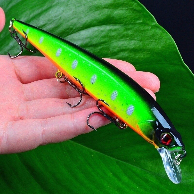 3D Bionic Minnow Fishing Lure Hard Bait with 3 Fishing Hooks Fishing Tackle Lure 3D