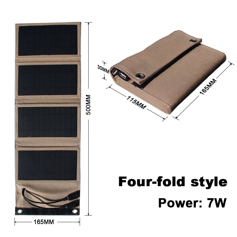 Solar panel 5V 2USB Portable Foldable Waterproof For cell phone power bank 10W Battery