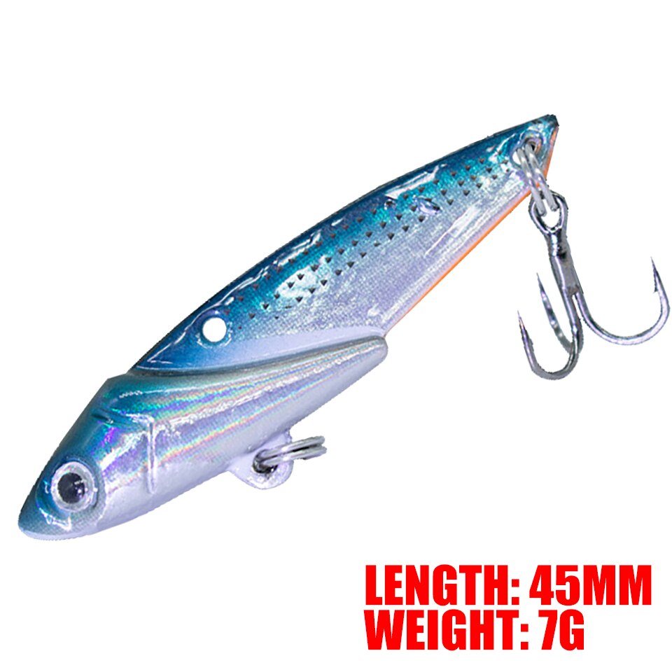 1Pcs Metal VIB FIshing Lure Vibration 3D Eyes Pesca Crank Lures Winter Sinking Hard Bait