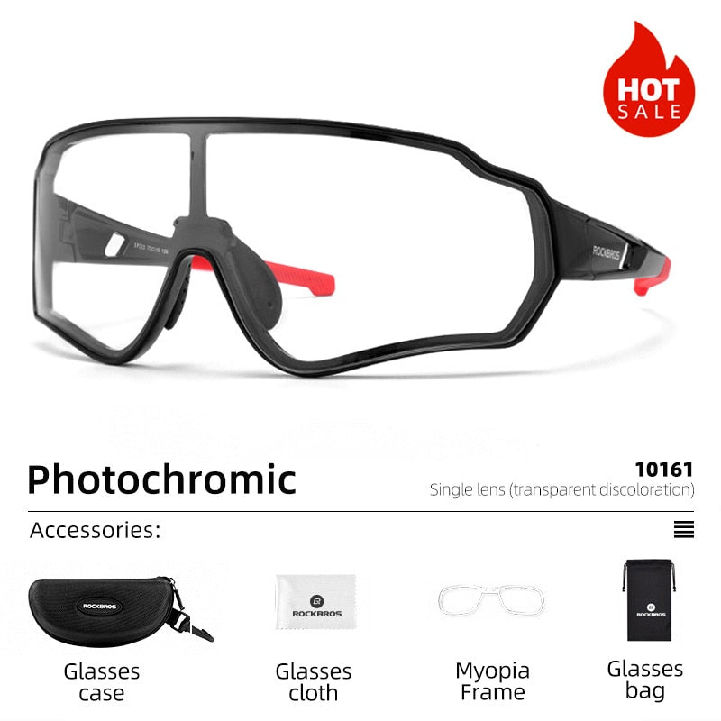 ROCKBROS Photochromic Cycling Glasses Bike Bicycle Glasses Sports Men & Boy