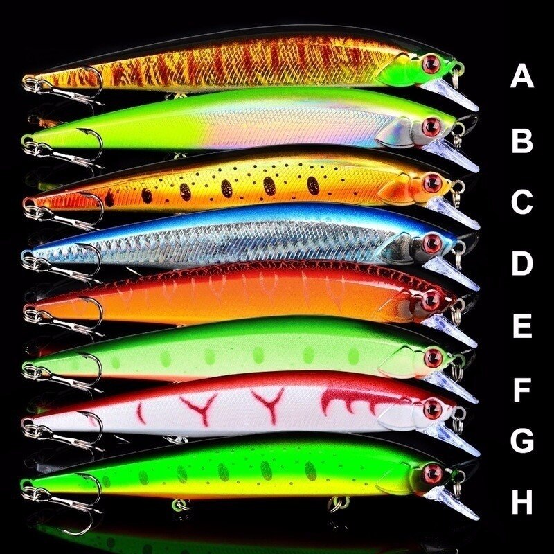 3D Bionic Minnow Fishing Lure Hard Bait with 3 Fishing Hooks Fishing Tackle Lure 3D