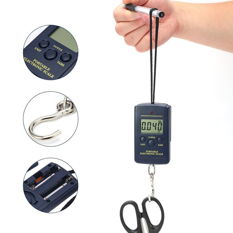 Mini Digital Scale for Fishing Luggage Travel Weighting Steelyard Hanging Electronic Hook