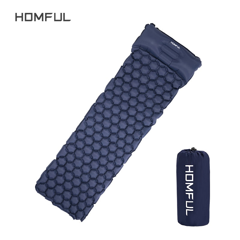 Homful Inflatable Sleeping Pad Moisture-proof Camping Mat With Pillow air mattress