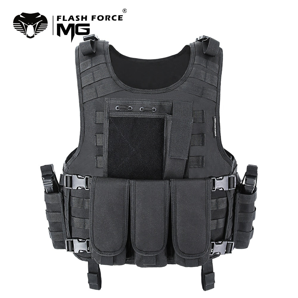 MGFLASHFORCE Molle Airsoft Vest Tactical Vest Plate Carrier Swat Fishing Hunting