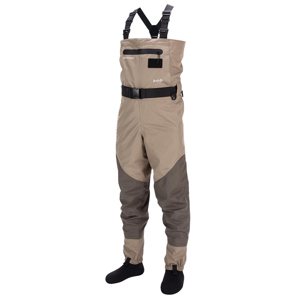 Lightweight Chest and Waist Convertible Waders for Fishing Hunting, Stocking Foot