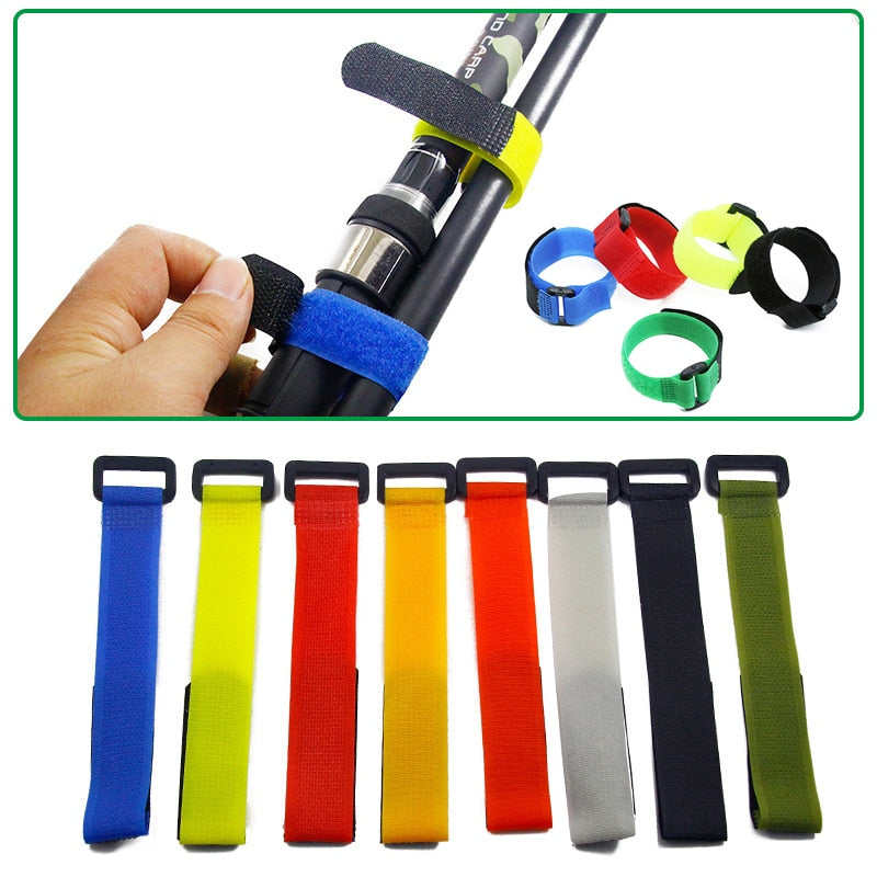 Holder Strap Suspender Fastener Hook Loop Ties Belt Fishing Rod Strapping Wrap Band Tool