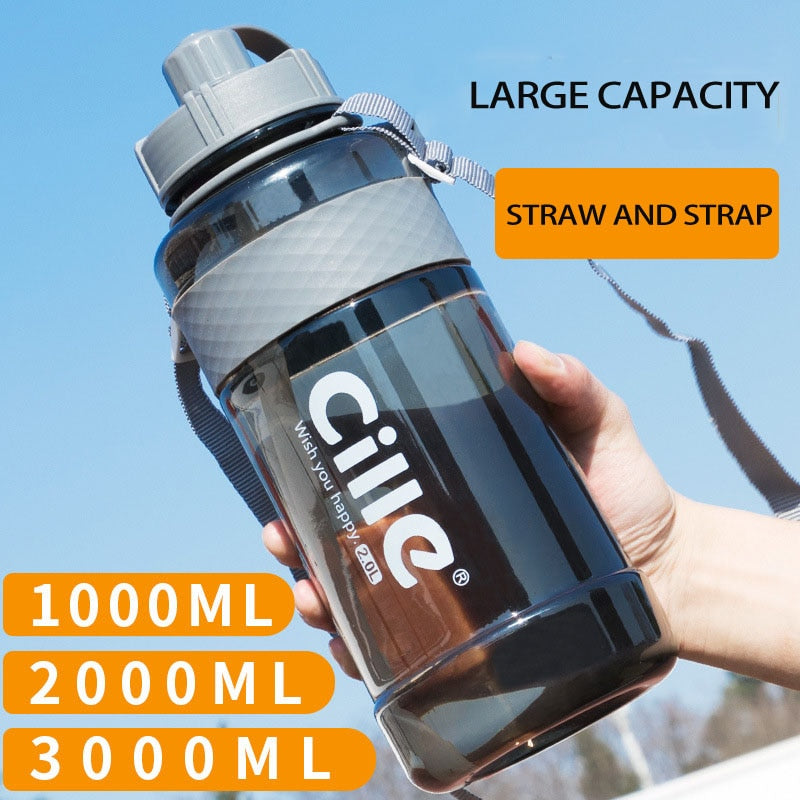 1L 2L 3L Large Capacity Sports Water Bottles Portable Plastic Outdoor Camping PicniC