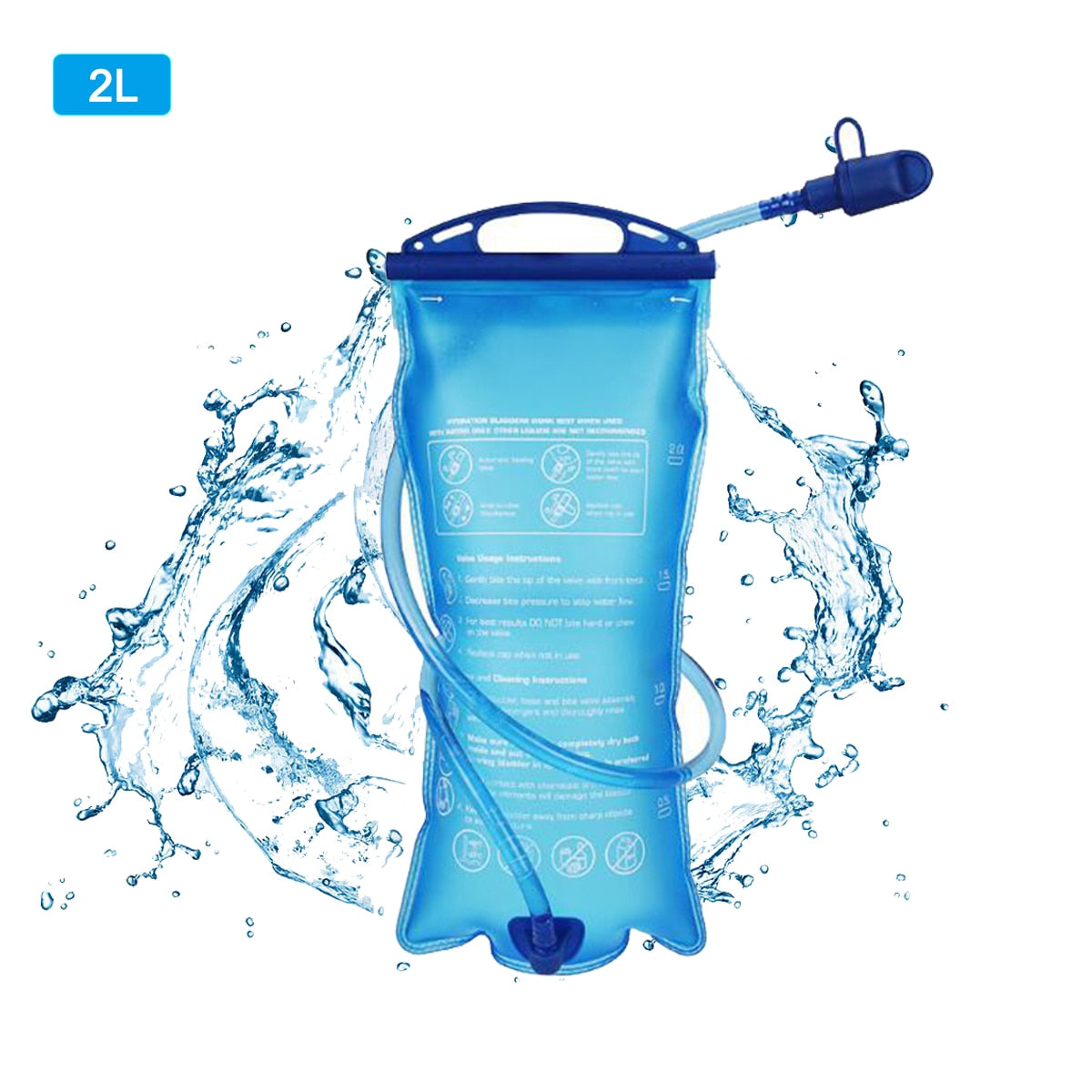 Portable TPU Water Bag 2L Hydration System Bladder Backpack Camping Hiking Climbing