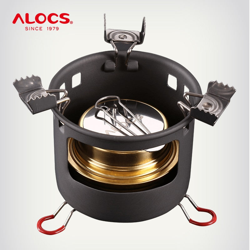 Compact Mini Spirit Burner Alcohol Stove with Stand for Outdoor Backpacking Hiking Camping