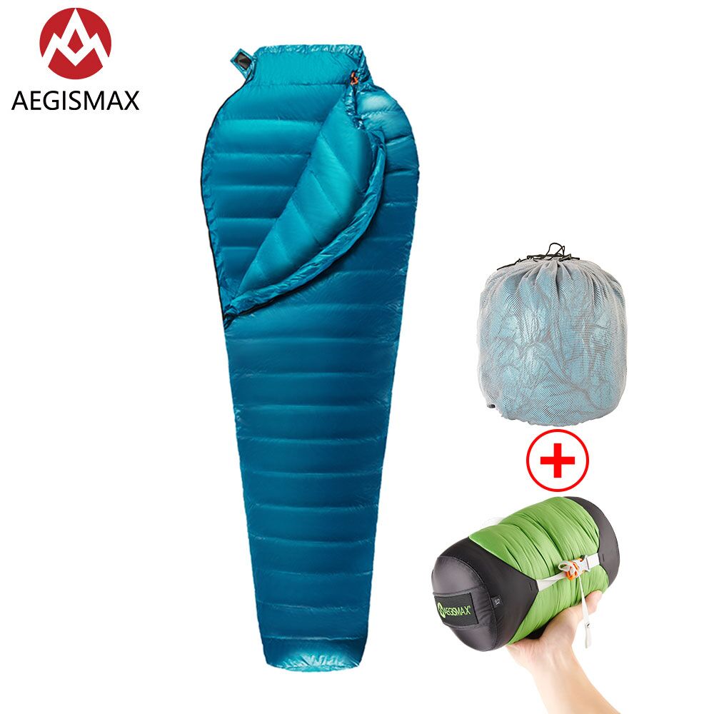 New Upgraded AEGISMAX M2 Ultralight Sleeping Bag 95% White Goose Down Outdoor