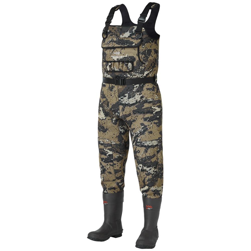 Bare Camo Neoprene Chest Fishing Hunting Waders for Men with 600 Grams Insulated