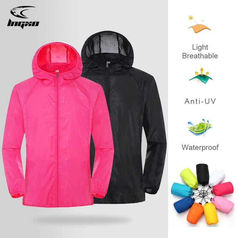 Men Women Hiking Jacket Waterproof Quick Dry Camping Hunting Clothes Sun-Protective