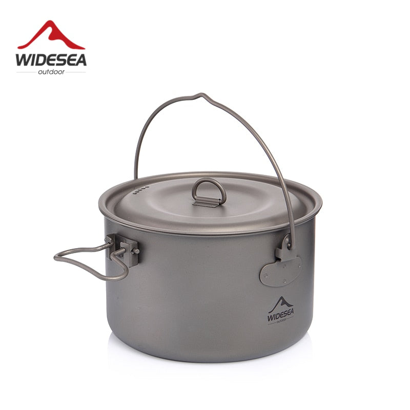 Widesea Camping Tableware Titanium Cookware set tourism cauldron Outdoor Cooking