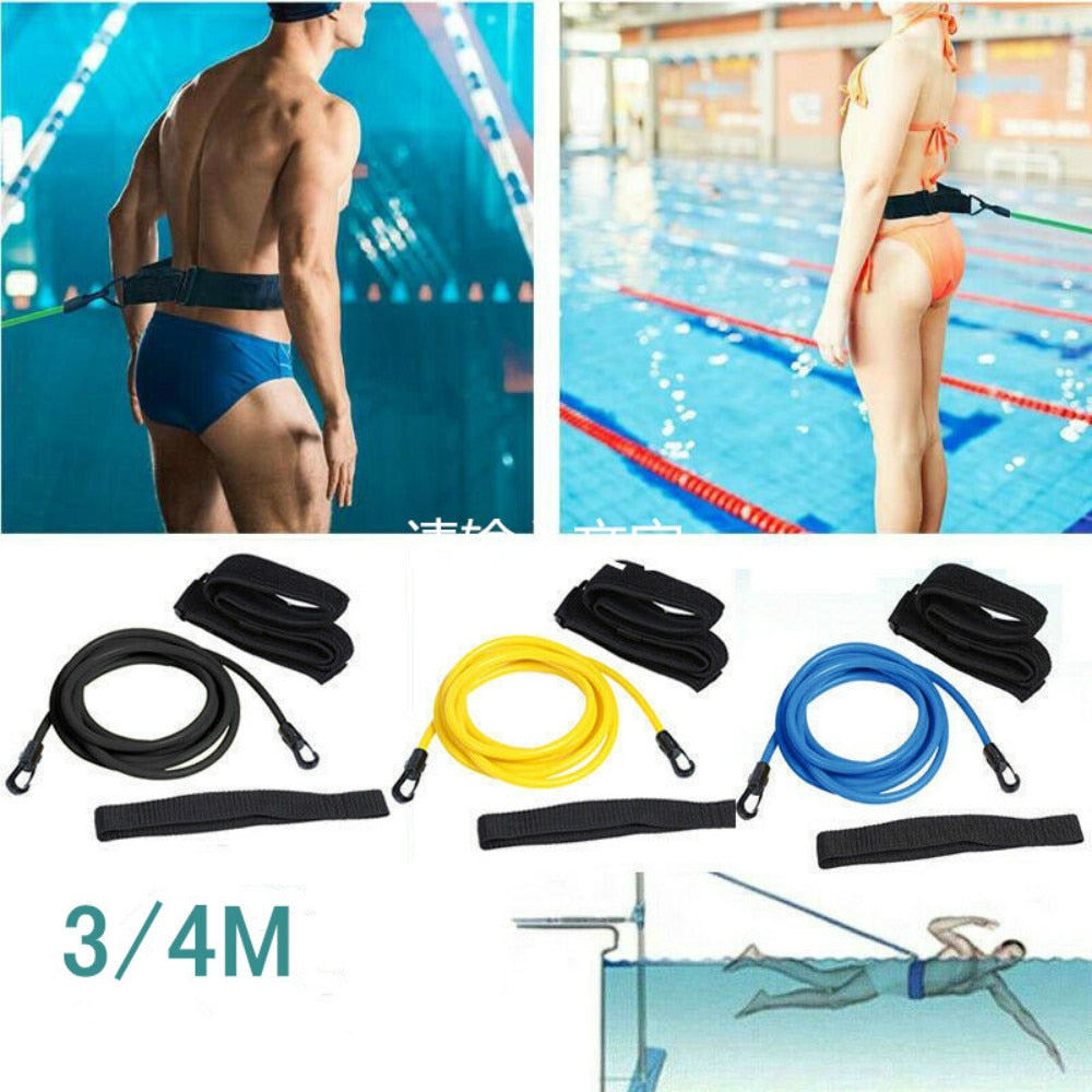 3/4m Adjustable Swim Training Resistance Elastic Belt Swimming Exerciser Safety
