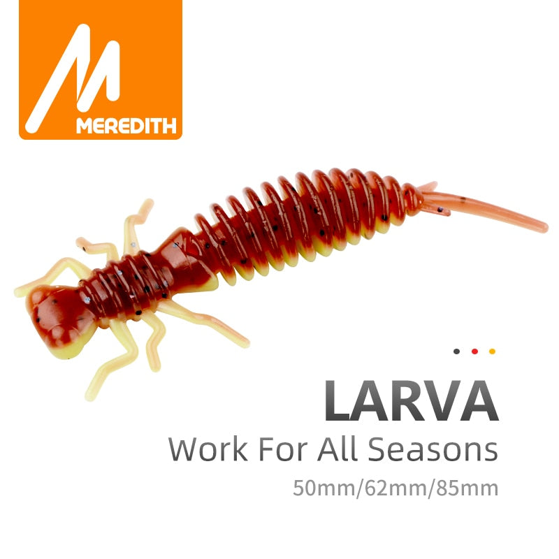 Larva Soft Lures 50mm 62mm 85mm Artificial Lures Fishing Worm Silicone Bass Pike