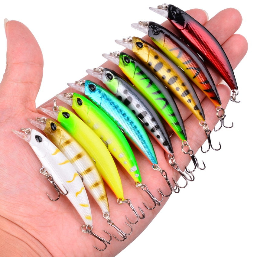 Laser Slow Mixed Minnow Fishing Lure Set Wobbler Crankbait Isca Artificial Hard