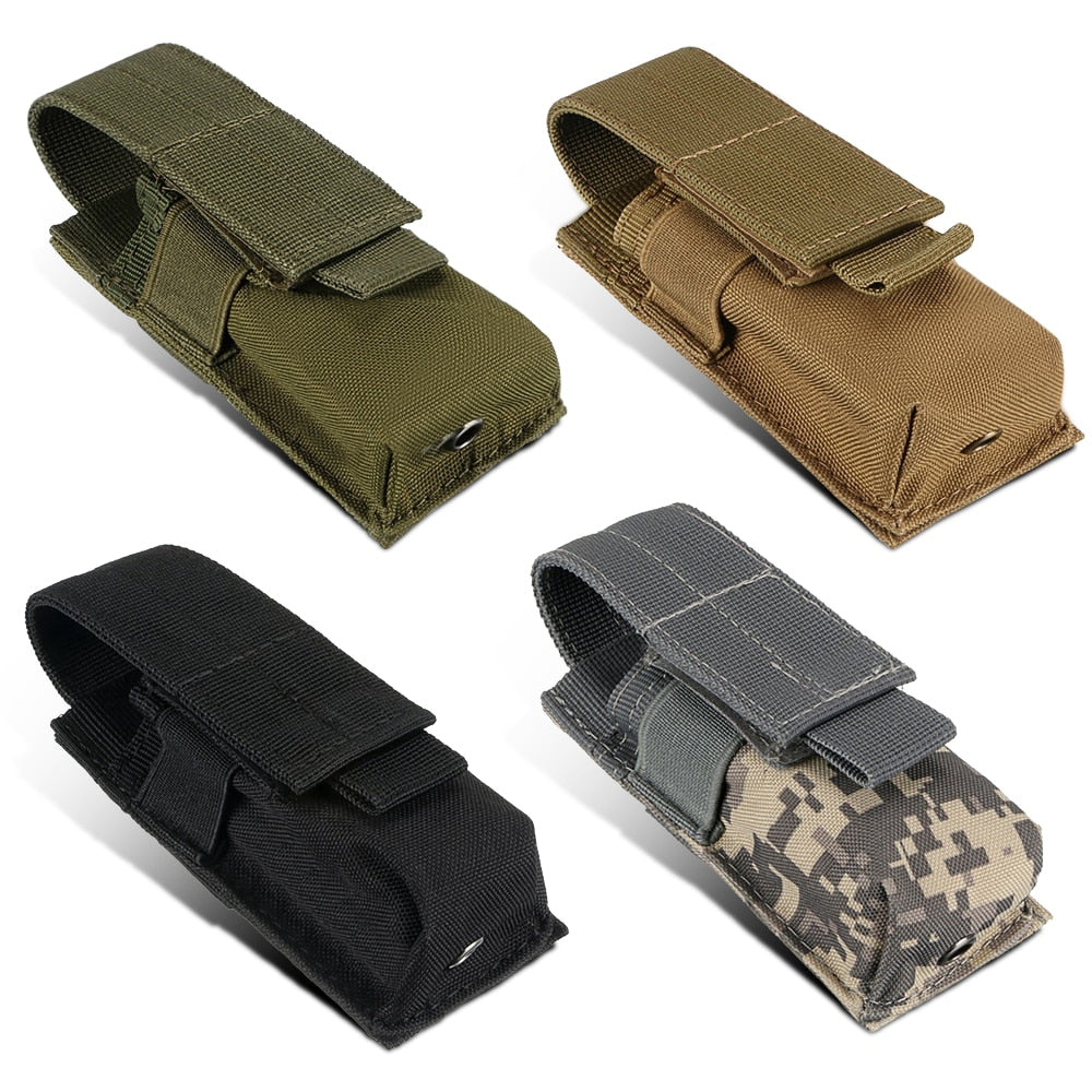 Pouch Military Single Pistol Mag Bag Molle Flashlight Pouch Torch Holder Case Outdoor