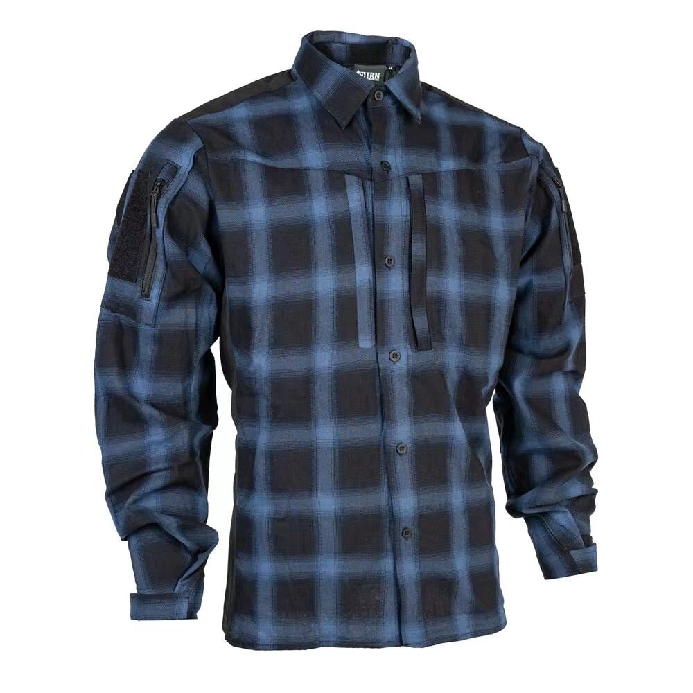 Bacraft TRN Tactical Plaid Shirt Long Sleeve Breathable Tactical Combat Commuting Shirt